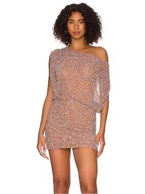 Retrofete Yvette Dress in Nude Silver Size XS